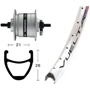 Exal Roue Avant Rodi Airline 1 Dynamo Shimano Dh3000 pas cher
