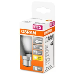 OSRAM Ampoule LED Sphérique verre dépoli 4W=40 B22 chaud pas cher