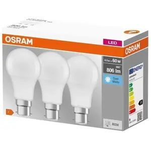 OSRAM Ampoule LED standard dépolie avec radiateur B22 8,5W - Blanc fro... pas cher