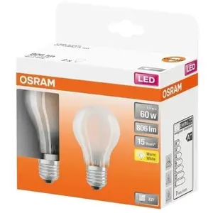 OSRAM - Boite de 2 LED std verre dépoli 7W E27 806lm 2700K chaud pas cher