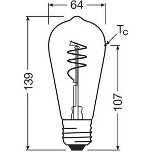 Ampoule LED Vintage OSRAM - Blanc chaud - Filament en spirale - 3,4W -... pas cher
