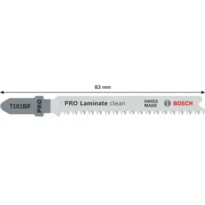 Bosch Professional Zubehör, Lame de scie, Lame de scie sauteuse PRO Laminate clean T101BIF, 83 mm, 2 pièces pas cher