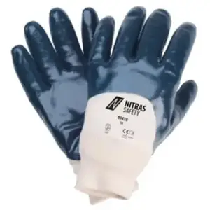 Nitras, Gants de protection, Gants en nitrile, jersey coton, coloris naturel, enduction nitrile, bleu (code couleur : 2216), 3 (11) pas cher