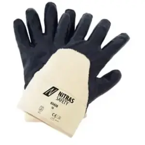 Nitras, Gants de protection, Gants en nitrile, jersey coton, couleur naturelle, enduction nitrile, bleu (code couleur : 2216), 3 (11) pas cher