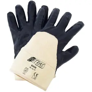 Nitras, Gants de protection, Gants en nitrile, jersey coton, couleur naturelle, enduction nitrile, bleu (code couleur : 2216), 3 (9) pas cher