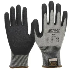 Nitras, Gants de protection, Gants de protection anti-coupures TAEKI, fil spécial TAEKI, gris, enduction latex, noir (code (8)Vendu pargalaxus