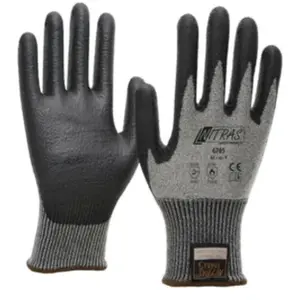 Nitras, Gants de protection, Gants de protection contre les coupures TAEKI, fil spécial TAEKI, gris, enduction PU, noir (code (8) pas cher
