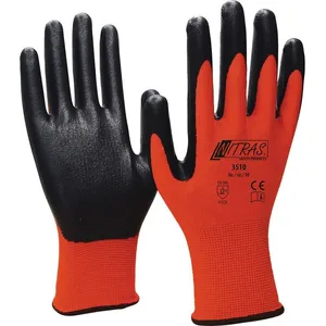 NITRAS Gant mousse de nitrile taille 8 rouge/noir Nylon avec un revêtement en nitrile en 388 catégorie epi ii pas cher