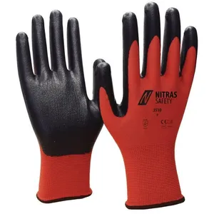 NITRAS Gant mousse de nitrile taille 10 rouge/noir Nylon avec un revêtement en nitrile en 388 catégorie epi ii pas cher