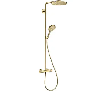 Hansgrohe Raindance S - Doucheset met thermostaat, diameter 24 cm, 3 stralen, EcoSmart+, gepolijste goudlook 28825990