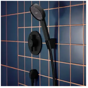 hansgrohe Activera S - Doucheset - EcoSmart waterbesparend - Select-knop bediening - 95mm - 2 straalfuncties - met doucheslang 160 cm - Mat Zwart