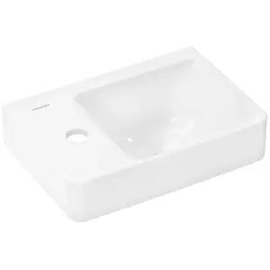 hansgrohe Xelu Q - fontein - met planchet links - 360/250 - met kraangat - zonder overloop - wit