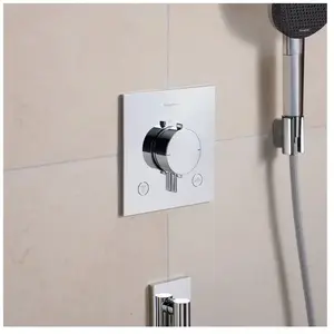 hansgrohe, Robinetterie de salle de bains, Thermostat de douche et bain avec sécurité enfant et réglage de débit pas cher