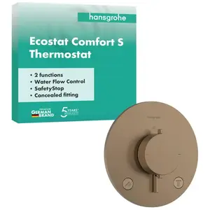 hansgrohe Ecostat Comfort S - Inbouwthermostaat - Ecostat thermostaat - voor 2 functies - Brushed Bronze pas cher
