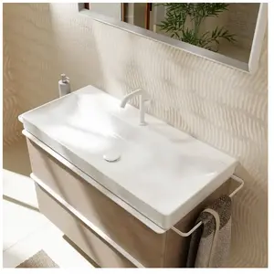 hansgrohe, Lavabo, Xelu Q lavabo, 1000x480, suspendu, sans trop-plein, blanc, 6103 (480 mm, 1000 mm) pas cher