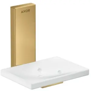 hansgrohe, Distributeur de savon + porte-savon, AXOR Universal Rectangular porte-savon, métal, tablette verre, 42605