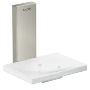 hansgrohe, Distributeur de savon + porte-savon, AXOR Universal Rectangular porte-savon, métal, tablette verre, 42605