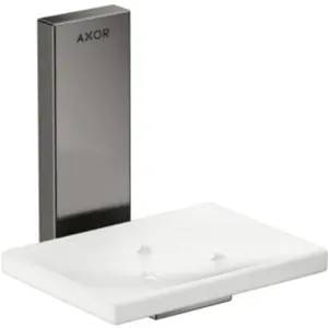hansgrohe, Distributeur de savon + porte-savon, AXOR Universal Rectangular porte-savon, métal, tablette verre, 42605
