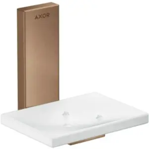 hansgrohe, Distributeur de savon + porte-savon, AXOR Universal Rectangular porte-savon, métal, tablette verre, 42605