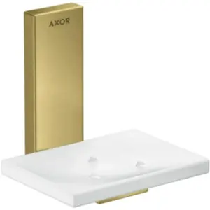 hansgrohe, Distributeur de savon + porte-savon, AXOR Universal Rectangular porte-savon, métal, tablette verre, 42605