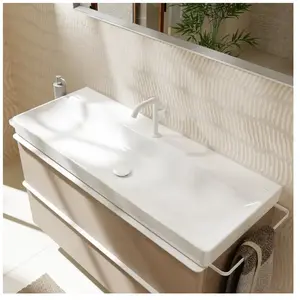 hansgrohe, Lavabo, Xelu Q lavabo, 1200x480, suspendu, sans trop-plein, blanc, 61 (480 mm, 1200 mm) pas cher