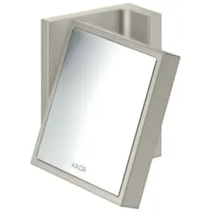 hansgrohe, Miroir, AXOR Universal Rectangular Miroir de rasage, grossissement 1,7x, inclinable, cadre métal