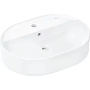 hansgrohe, Lavabo, Xuniva U lavabo à poser, avec trop-plein, 1 trou pour robinet, 600x450mm, blanc (450 mm, 600 mm)
