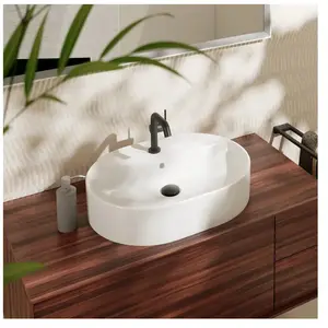 hansgrohe, Lavabo, Xuniva U lavabo à poser, SmartClean, avec trop-plein, 1 trou pour robinet, 600x450mm, bla (450 mm, 600 mm)