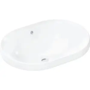 hansgrohe, Lavabo, Xuniva U lavabo encastré, avec trop-plein, sans trou pour robinet, 550x400mm, blanc (400 mm, 550 mm)