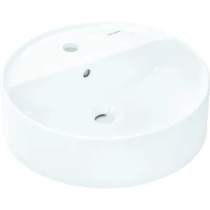 hansgrohe, Lavabo, Xuniva S lavabo à poser, avec trop-plein, 1 trou pour robinet, 450x450mm, blanc (450 mm, 450 mm)