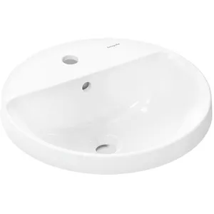 hansgrohe, Lavabo, Xuniva S lavabo encastré, avec trop-plein, 1 trou pour robinet, 450x450mm, blanc (450 mm, 450 mm)