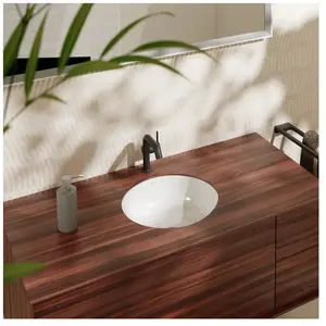 hansgrohe, Lavabo, Xuniva S lavabo à encastrer, avec trop-plein, sans trou pour robinet, 400x400mm, blanc (400 mm, 400 mm)