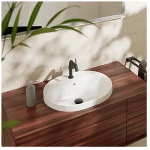 hansgrohe, Lavabo, Xuniva U lavabo encastré, SmartClean, avec trop-plein, 1 trou pour robinet, 550x450mm, bl (450 mm, 550 mm)