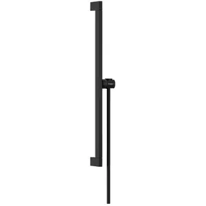 Hans Grohe Hg Shower Bar Unica E Puro With Easy Slider And Hose 1600 Matt Black