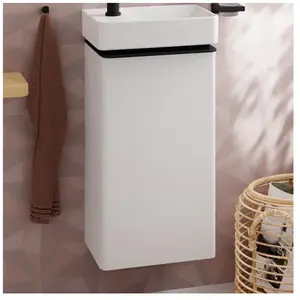 hansgrohe, Meuble sous-lavabo, Xelu Q Meuble sous-lavabo, 340x245 pour lave-mains, 1 porte, charnières à gauche, 5401