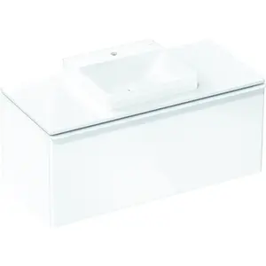 hansgrohe, Console de lavabo, Xelu Q Console avec découpe au centre, 1180x500x480, pour vasque à poser, polie, 54096