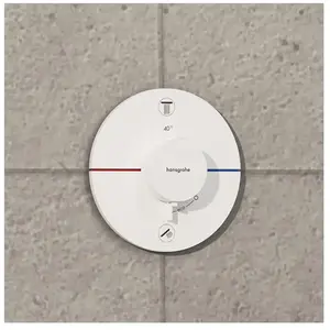 hansgrohe, Robinetterie de salle de bains, ShowerSelect Comfort S thermostat, encastré, 2 consommateurs, rosace ronde, avec combinai