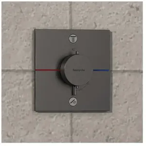 hansgrohe, Robinetterie de salle de bains, ShowerSelect Comfort E thermostat, encastré, 2 consommateurs, rosace carrée, avec combin