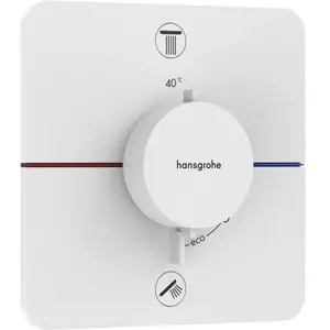 hansgrohe, Robinetterie de salle de bains, ShowerSelect Comfort Q thermostat, encastré, 2 consommateurs, rosace Soft Edge, avec comb