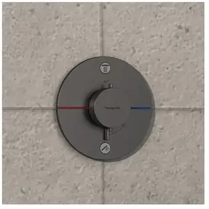 hansgrohe, Robinetterie de salle de bains, ShowerSelect Comfort S thermostat, encastré, 2 consommateurs, rosace ronde, avec combinai