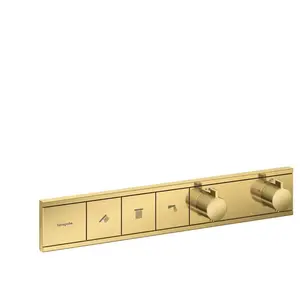 Hansgrohe RainSelect - Thermostatische inbouwkraan, voor 3 functies, goud 15381990