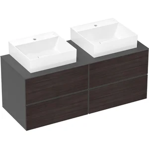 hansgrohe Xevolos E console, 2 uitsparingen, 1370x550mm, voor opzetwastafel, 54207760