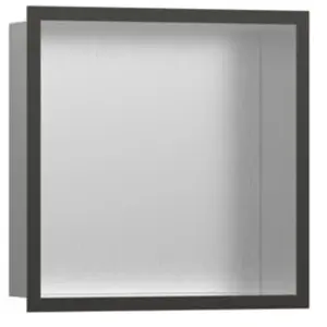 Hansgrohe XtraStoris Individual Niche murale avec cadre design 300x300x100 mm inox brossé / chrome noir brossé 56097340 pas cher