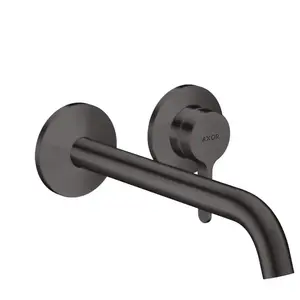 Axor One - Inbouw wastafelkraan, met afvoer, 2-gats installatie, geborsteld zwart chroom 48120340 pas cher