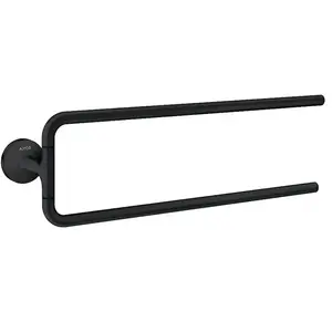 Axor, Porte-serviettes + crochets pour serviettes, Porte-serviettes Uni Circular 490mm deux bras noir mat pas cher
