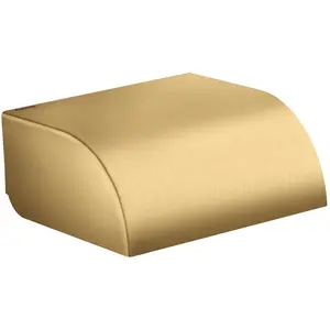 hansgrohe, Dérouleur de papier toilette, Distributeur papier WC Axor Universal Circular avec couvercle brushed gold optic