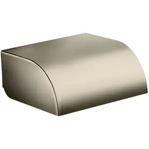hansgrohe, Dérouleur de papier toilette, Distributeur papier WC Axor Universal Circular avec couvercle nickel poli