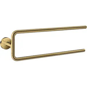 hansgrohe, Porte-serviettes + crochets pour serviettes, Porte-serviettes Axor Universal Circular deux bras poli or optique pas cher