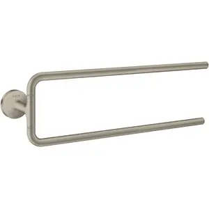 hansgrohe, Porte-serviettes + crochets pour serviettes, Porte-serviettes Axor Universal Circular deux bras nickel brossé pas cher