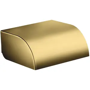 hansgrohe, Dérouleur de papier toilette, Distributeur papier WC Axor Universal Circular avec couvercle polished gold optic pas cher